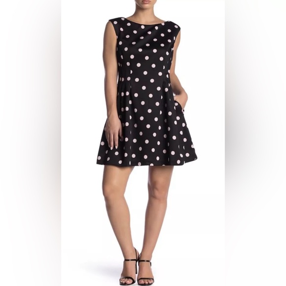 Vince Camuto Dresses & Skirts - Polka Dot Sleeveless Dress - Black and White
